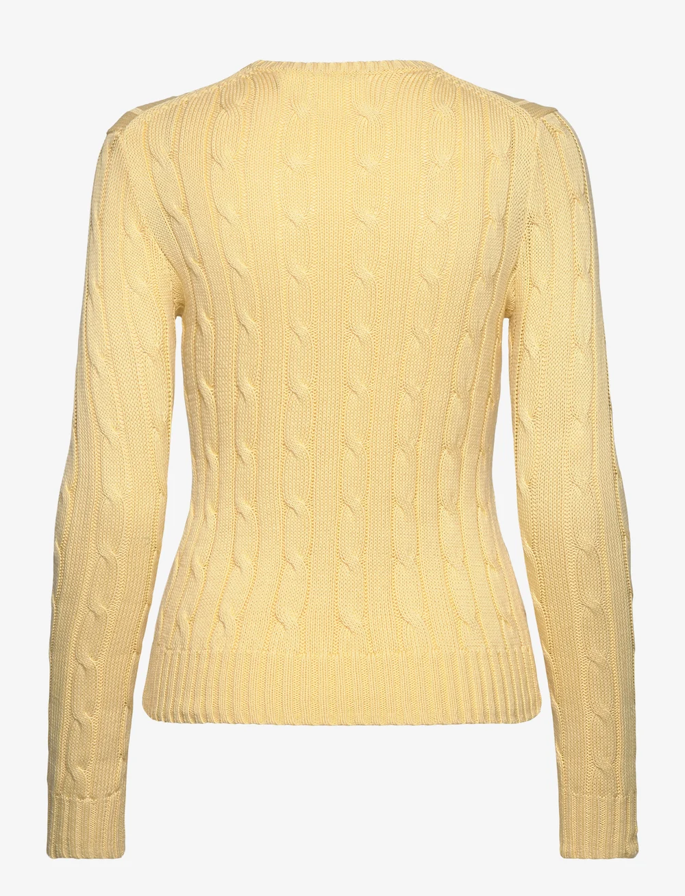 Polo Ralph Lauren - Cable-Knit Cotton Crewneck Sweater - striktrøjer - t-bird yellow - 1