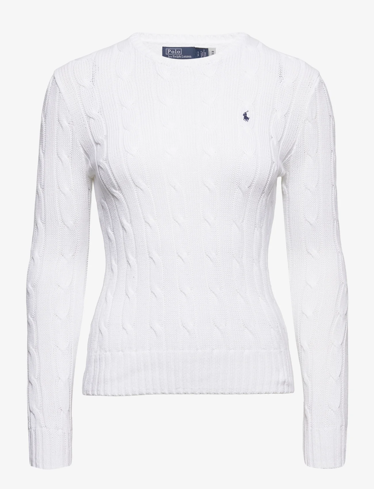 Polo Ralph Lauren - Cable-Knit Cotton Crewneck Sweater - striktrøjer - white - 0