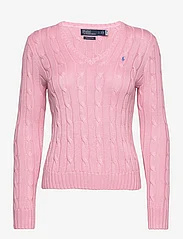 Polo Ralph Lauren - Cable-Knit Cotton V-Neck Sweater - džemperi - carmel pink - 0