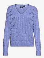 Cable-Knit Cotton V-Neck Sweater - NEW LITCHFIELD BL