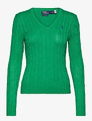 Polo Ralph Lauren - Cable-Knit Cotton V-Neck Sweater - džemperiai - preppy green - 0