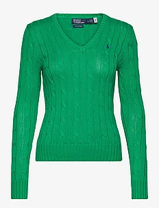 Cable-Knit Cotton V-Neck Sweater, Polo Ralph Lauren