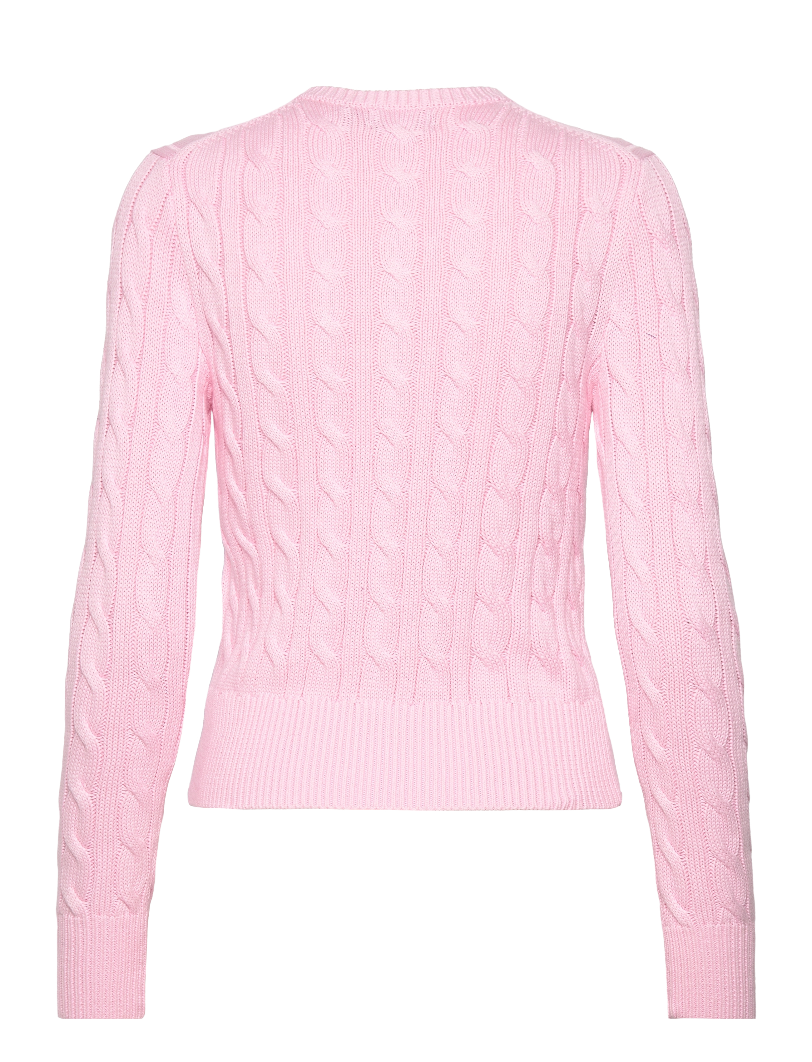 Polo Ralph Lauren - Cable-Knit Cotton Crewneck Cardigan - carmel pink - 1