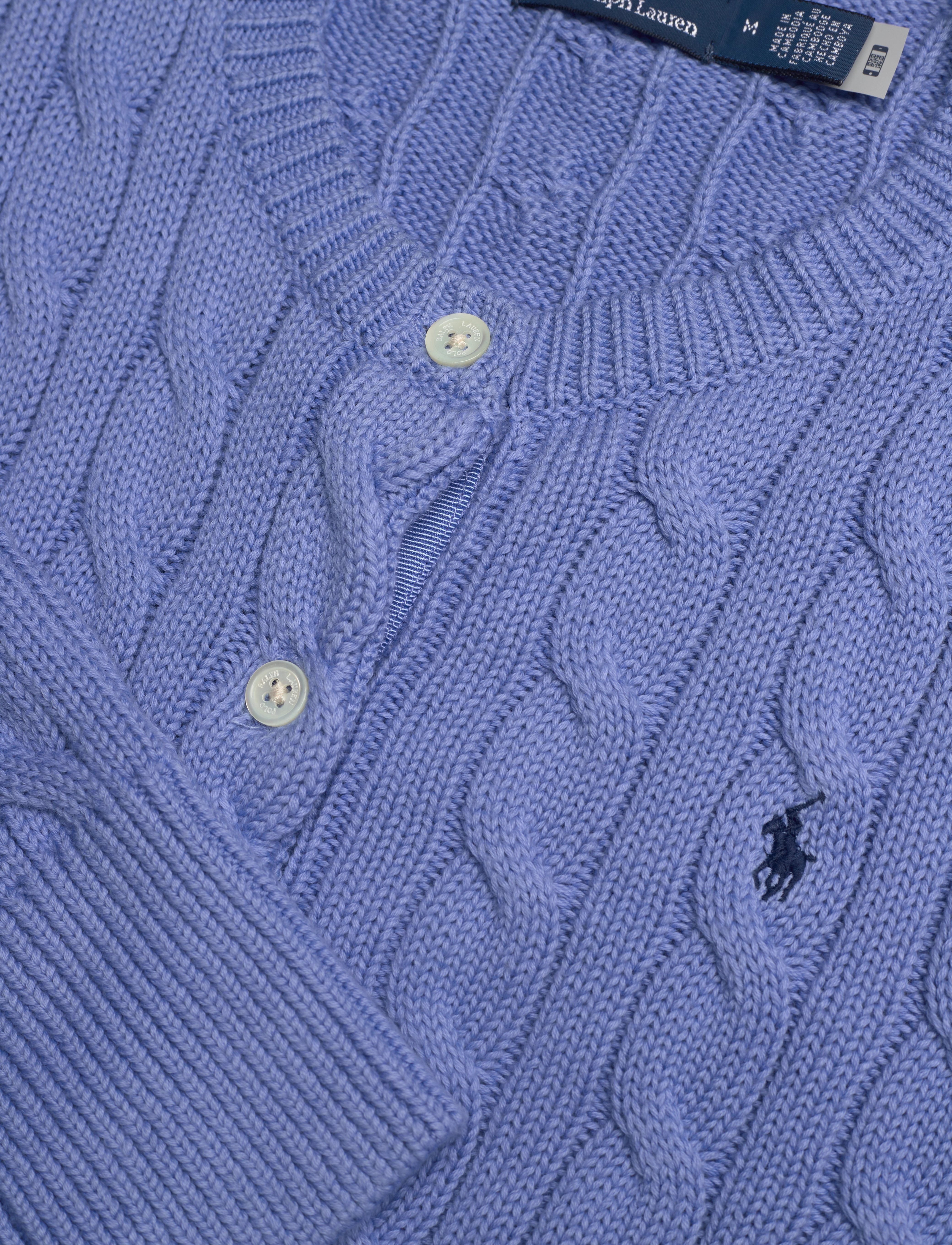 Polo Ralph Lauren - Cable-Knit Cotton Crewneck Cardigan - new litchfield bl - 3