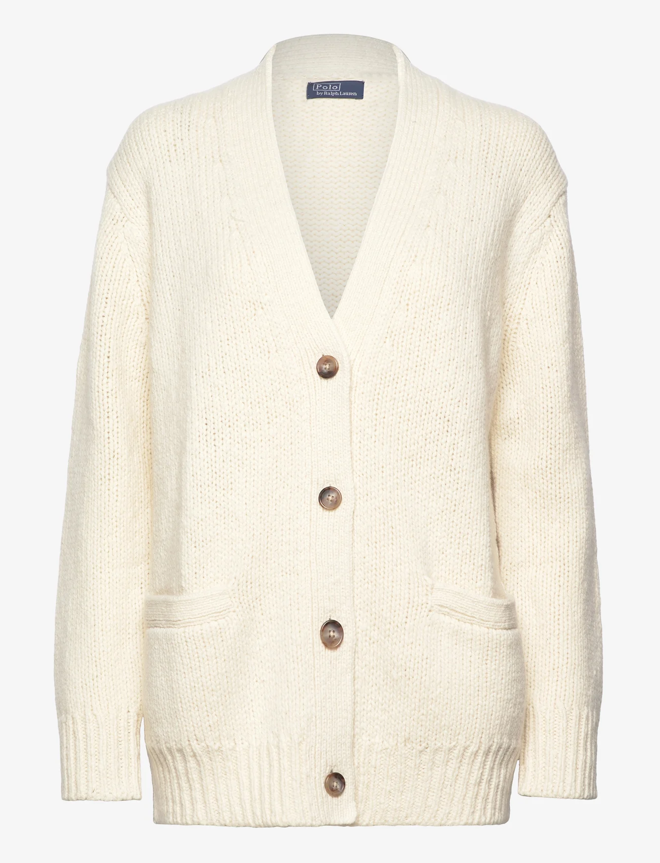 Polo Ralph Lauren - Donegal Wool V-Neck Cardigan - susegamieji megztiniai - cream - 0