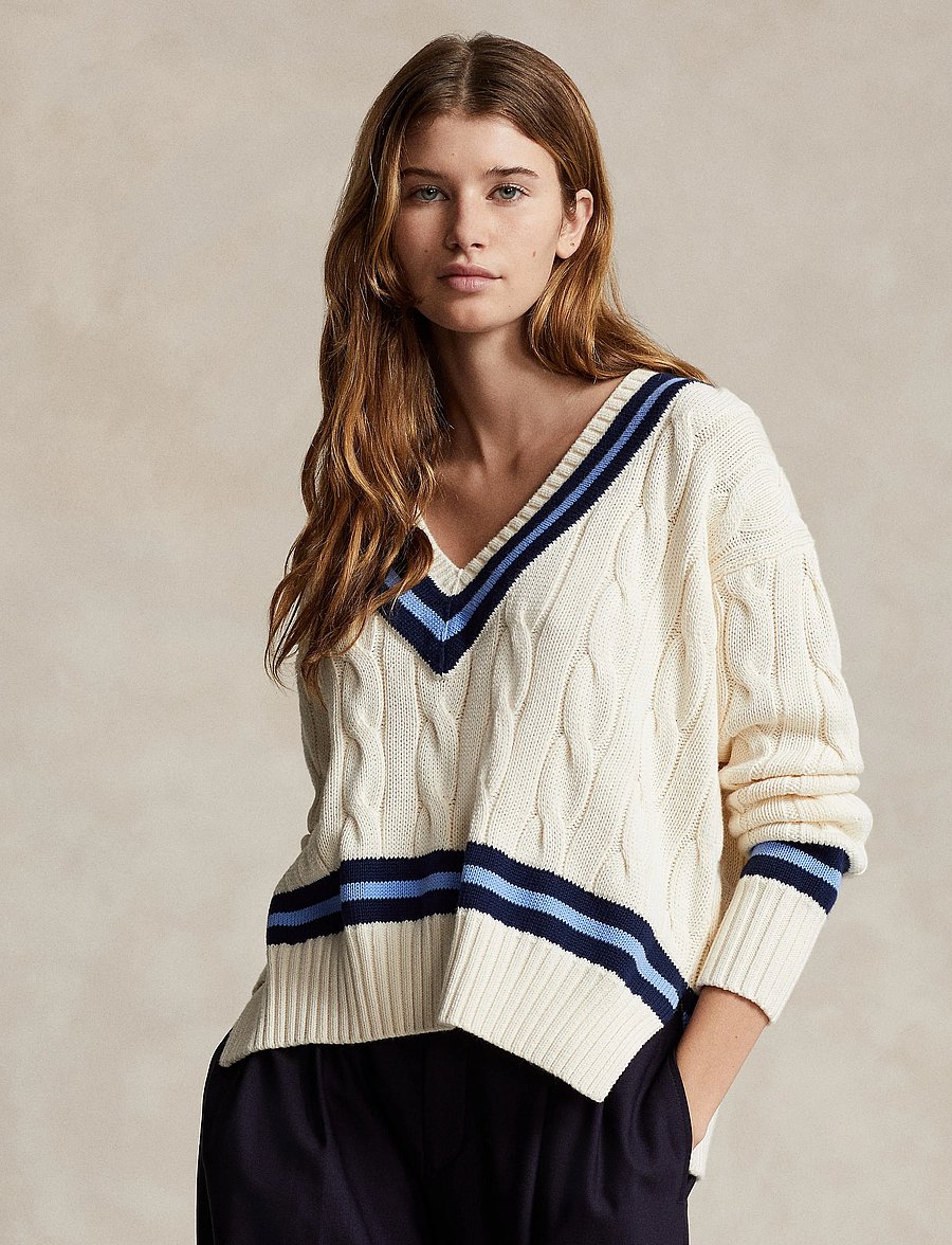 Polo Ralph Lauren - The Iconic Cricket Sweater - sviitrid - cream w/ navy str - 3