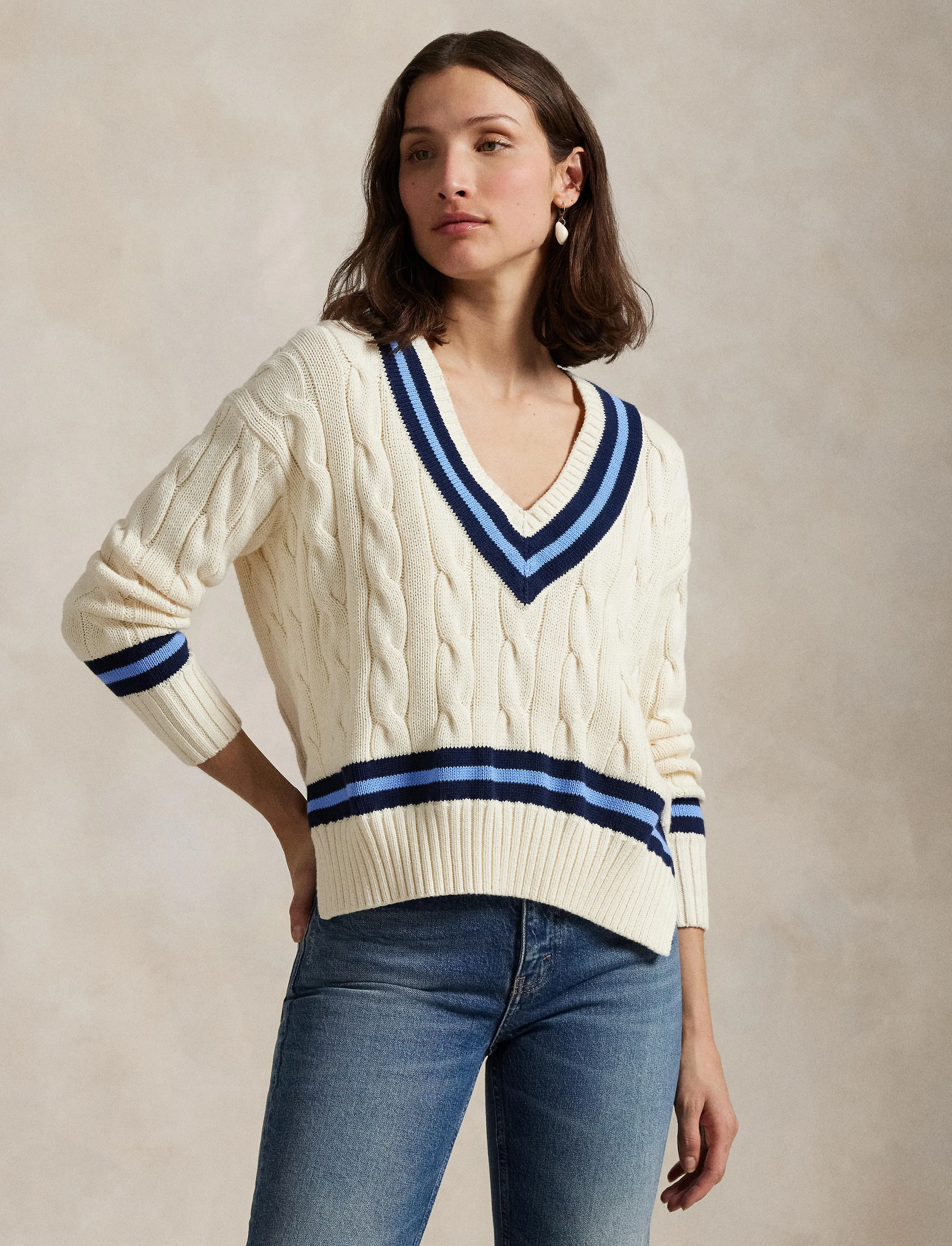 Polo Ralph Lauren The Iconic Cricket Sweater stickade tröjor dam – bild 10