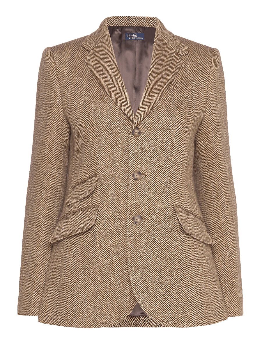 Polo Ralph Lauren - Linen-Blend Herringbone Hacking Blazer - brown/cream herri - 0