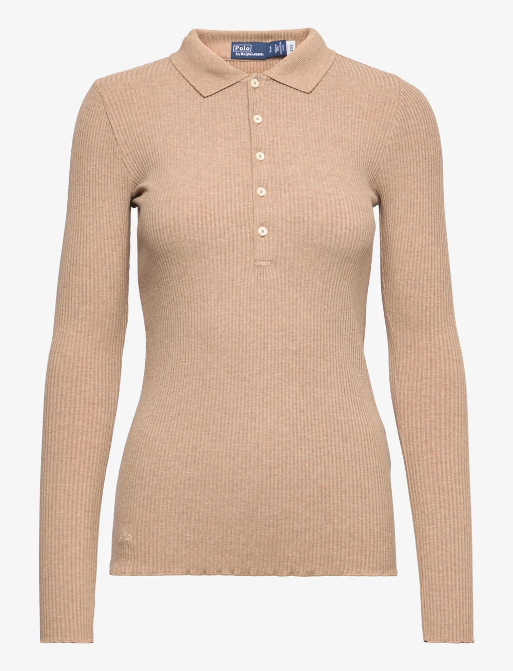 Women's long sleeve knit polo shirts hotsell