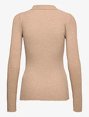 Polo Ralph Lauren - Rib-knit Long-Sleeve Polo Shirt - pikéer - warm brown heathe - 1