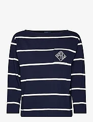Polo Ralph Lauren - Monogram-Logo Striped Jersey Tee - palaidinukės ilgomis rankovėmis - cruise navy/deckw - 0