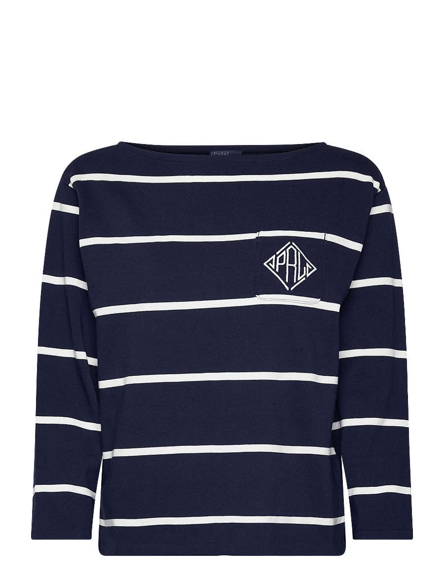 Polo Ralph Lauren - Monogram-Logo Striped Jersey Tee - cruise navy/deckw - 0