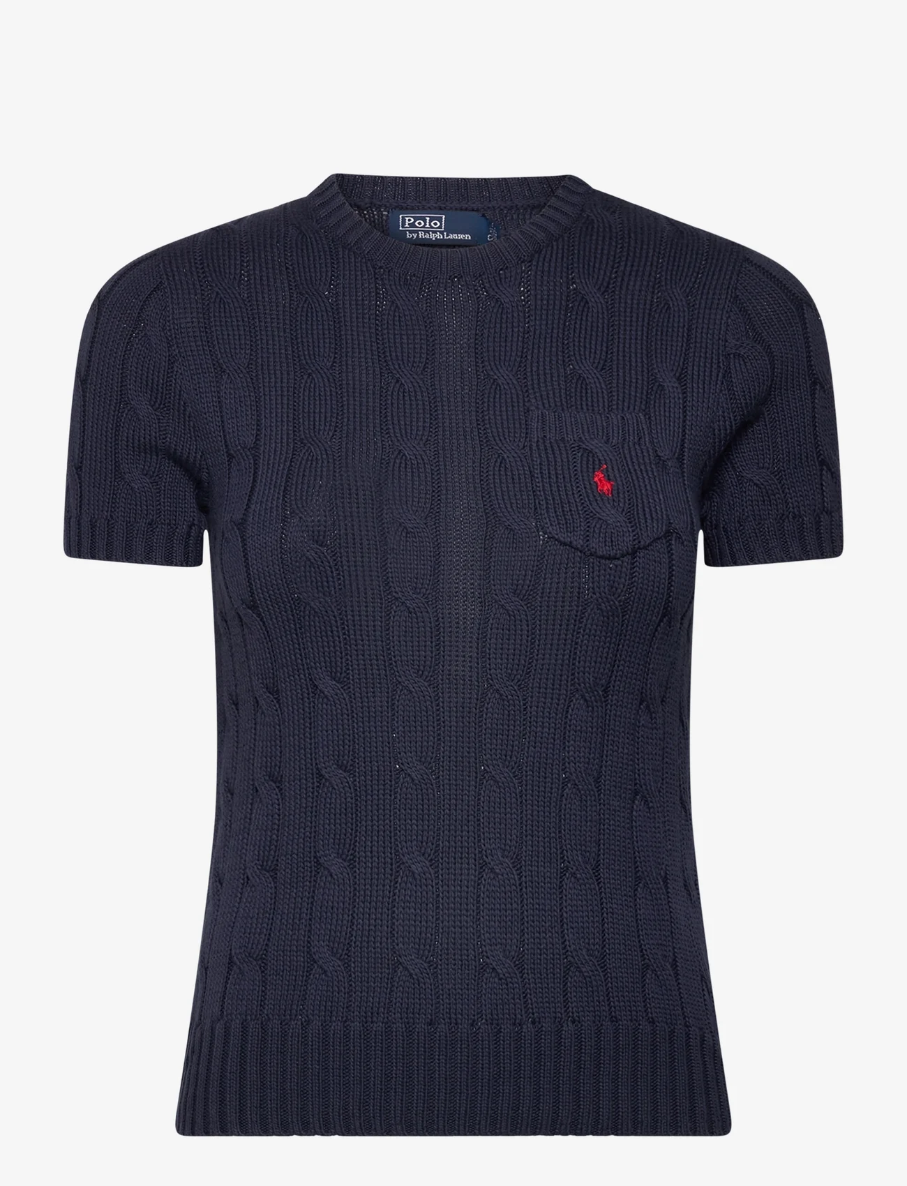 Polo Ralph Lauren - Cable-Knit Cotton Short-Sleeve Sweater - džemperi - hunter navy - 0