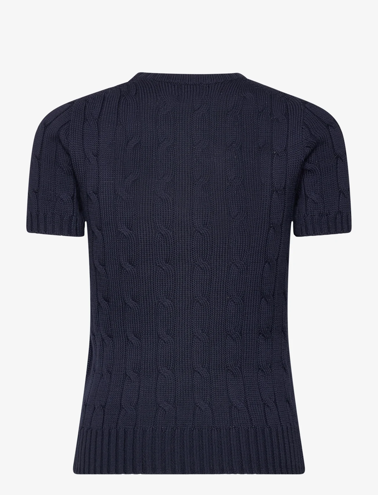 Polo Ralph Lauren - Cable-Knit Cotton Short-Sleeve Sweater - jumpers - hunter navy - 1