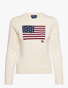 Flag Cotton Crewneck Sweater, Polo Ralph Lauren
