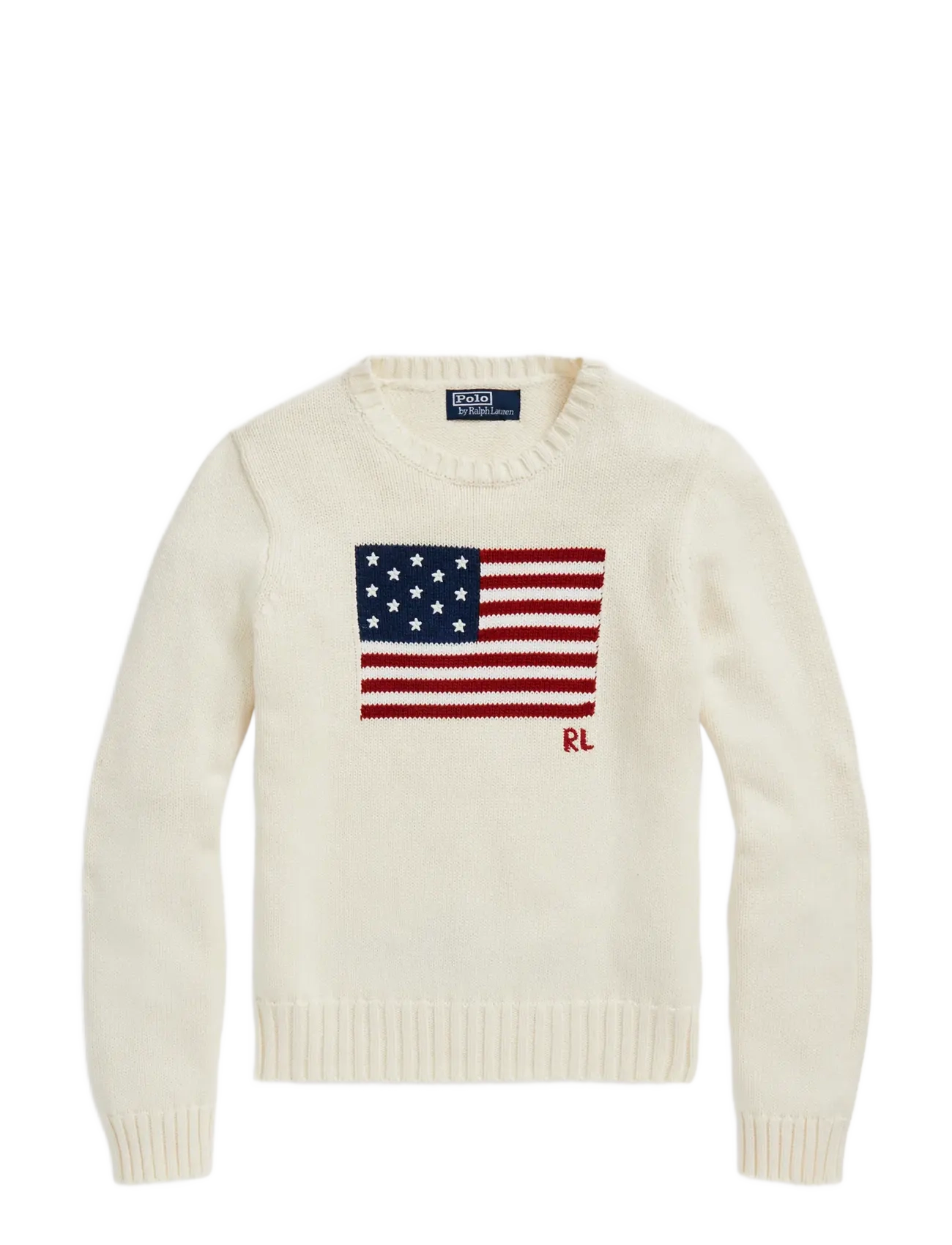 Polo Ralph Lauren Flag Cotton Crewneck Sweater - Tøj - CREAM / cream