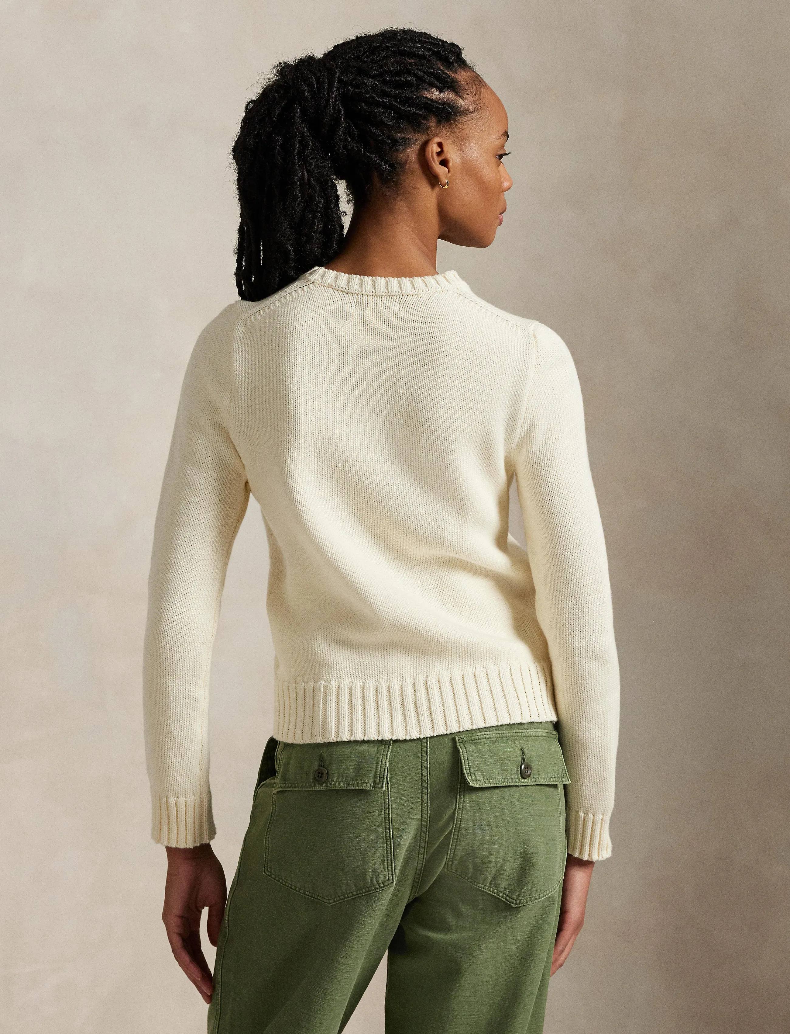 Polo Ralph Lauren Flag beige bomullströja dam – bild 9