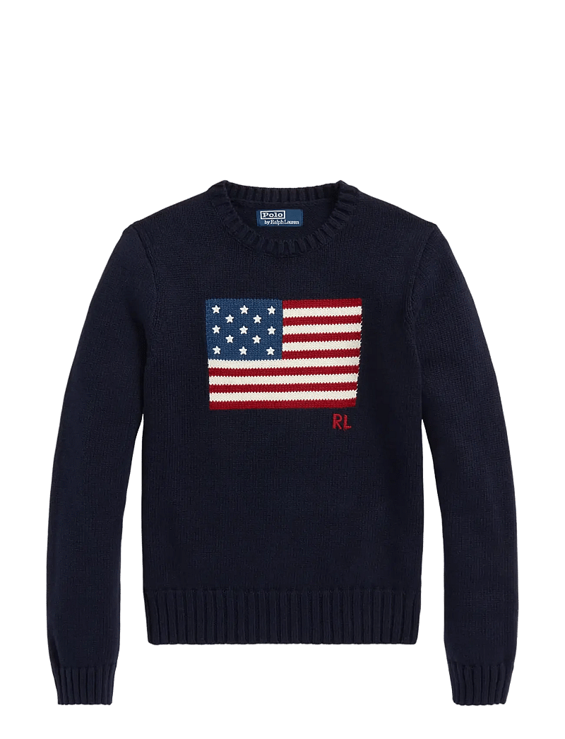 Polo Ralph Lauren - Flag Cotton Crewneck Sweater - sweaters - navy - 1