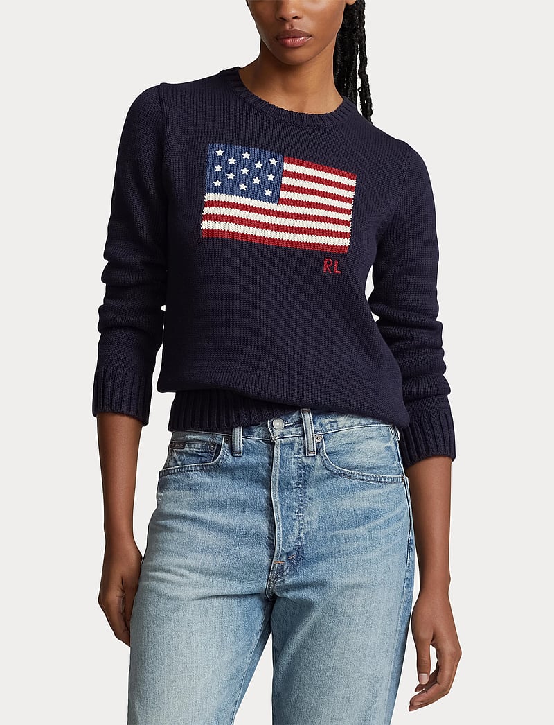 Polo Ralph Lauren - Flag Cotton Crewneck Sweater - sweaters - navy - 5