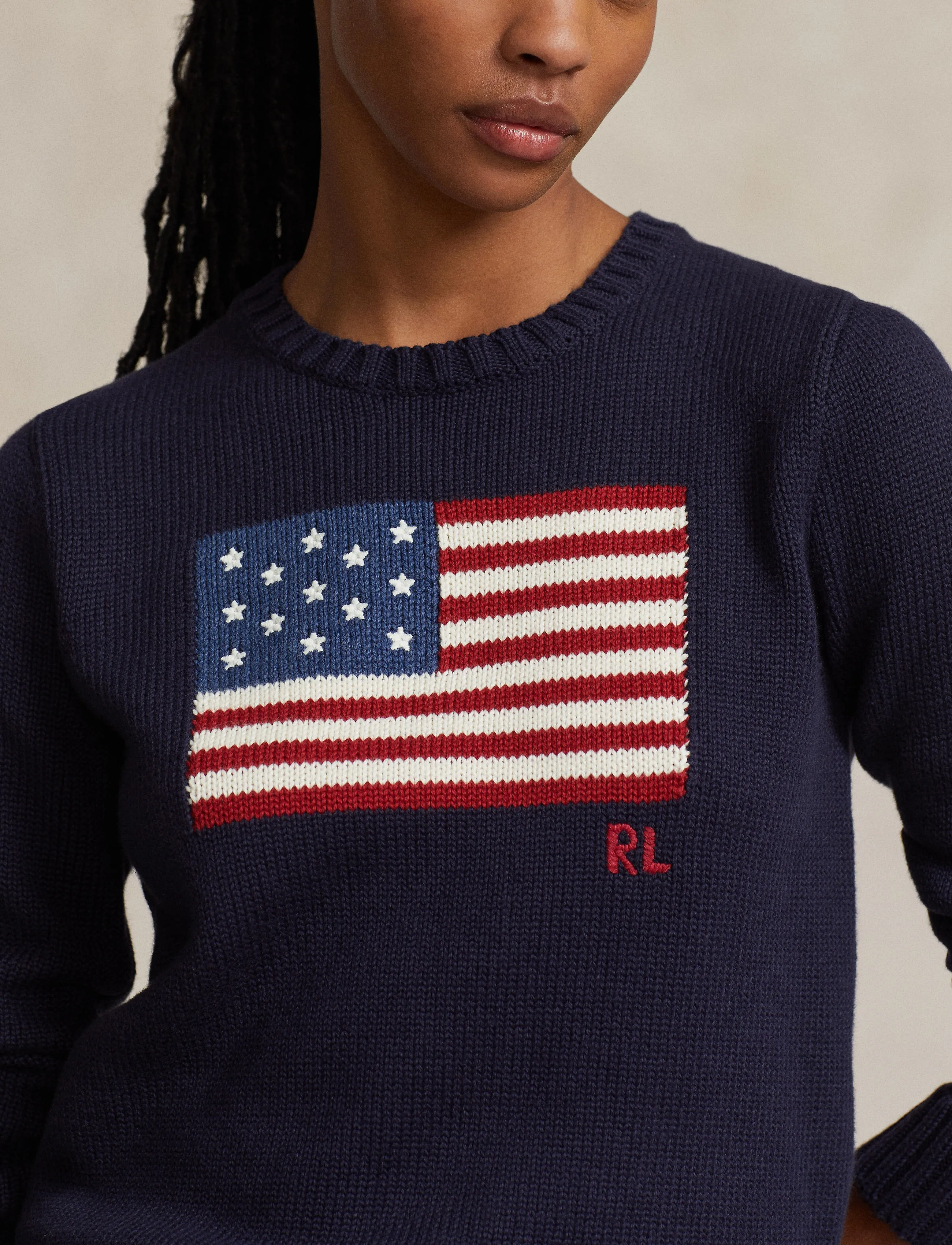 Polo Ralph Lauren Bomullströja med marin flagga dam – bild 8