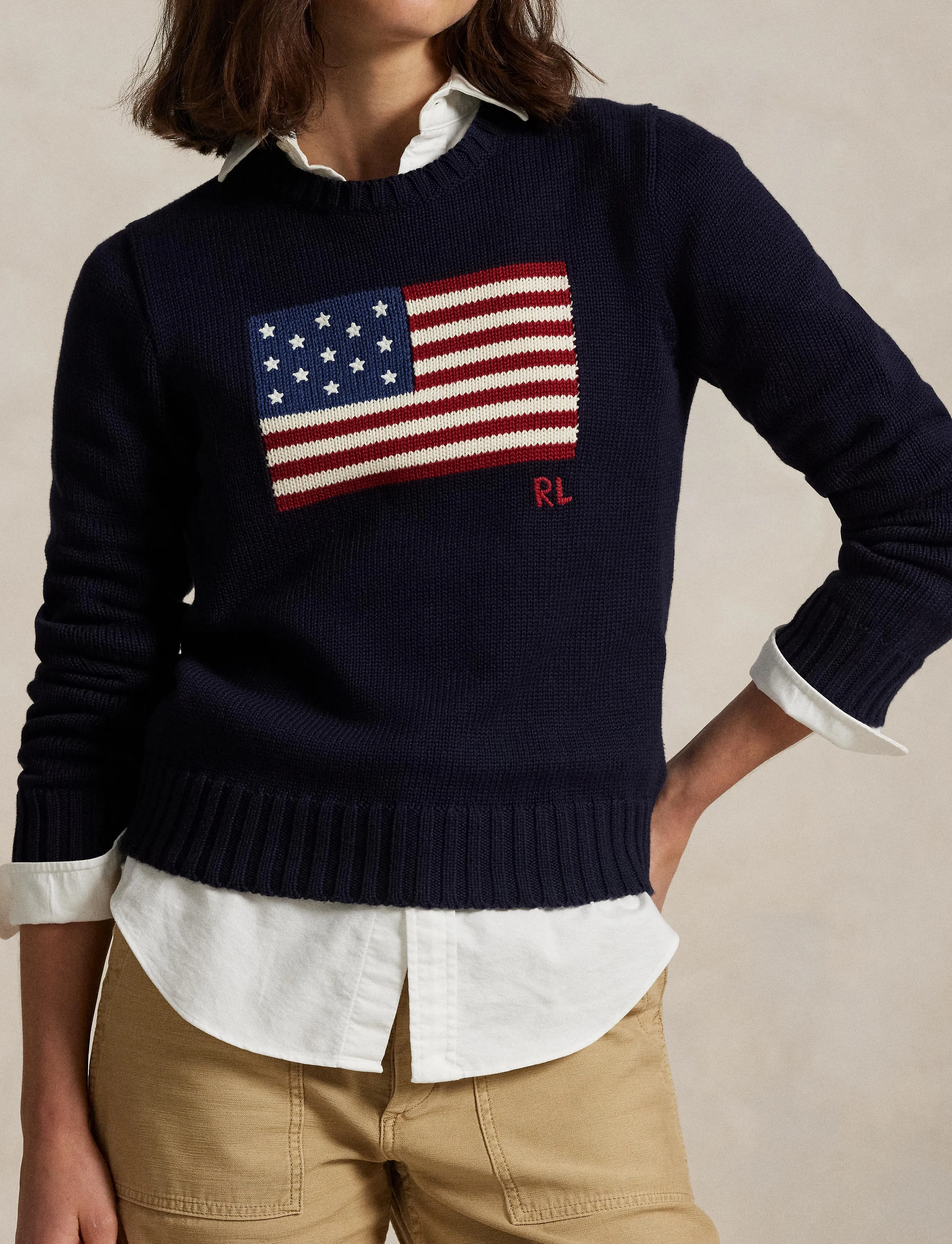 Polo Ralph Lauren Bomullströja med marin flagga dam – bild 9