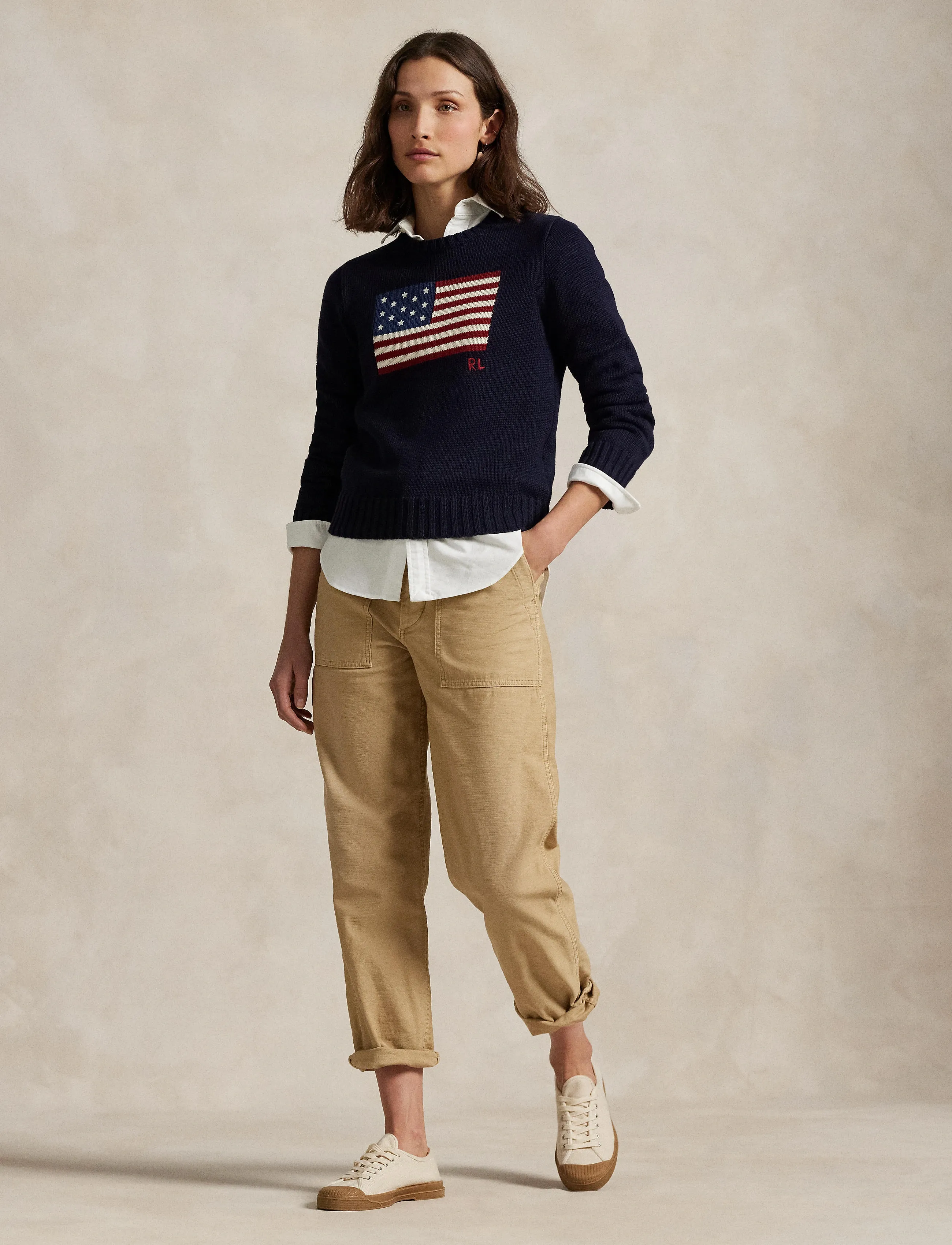 Polo Ralph Lauren Bomullströja med marin flagga dam – bild 10