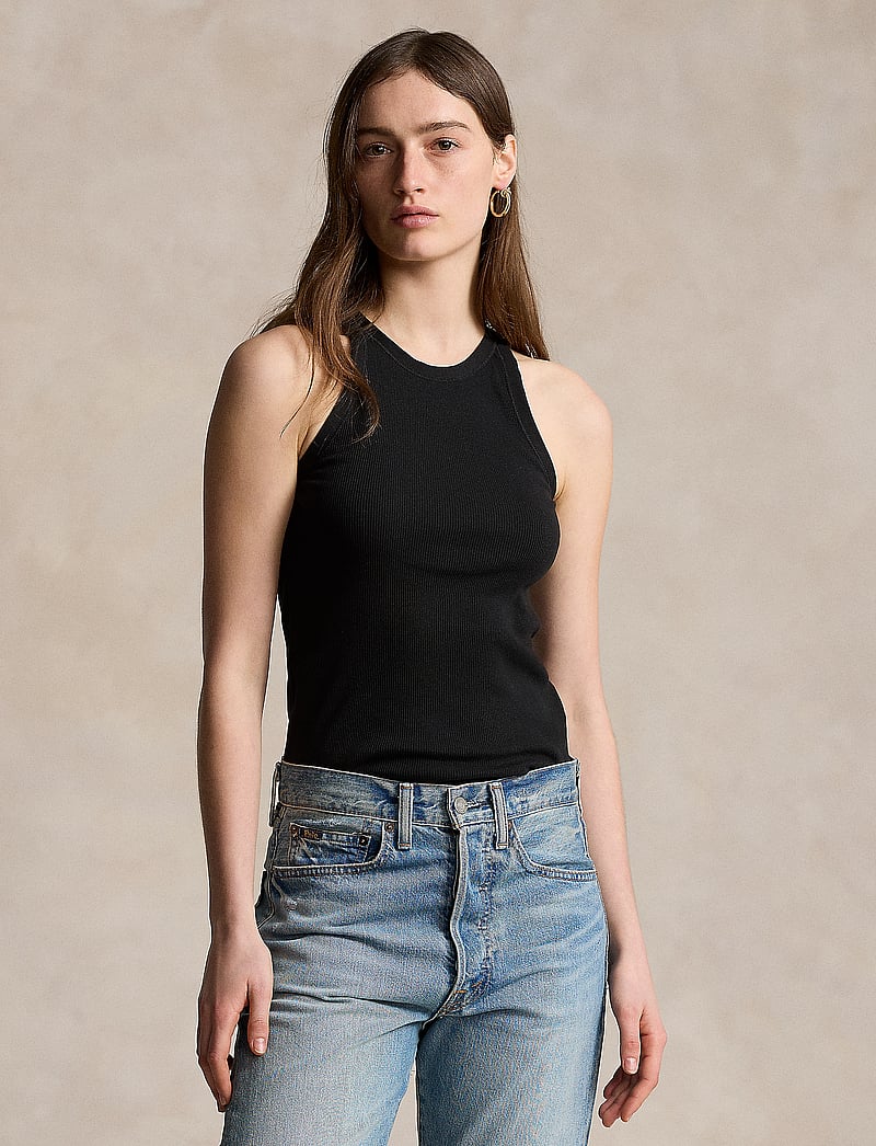 Polo Ralph Lauren - Ribbed Cotton Tank Top - linnen - polo black - 0