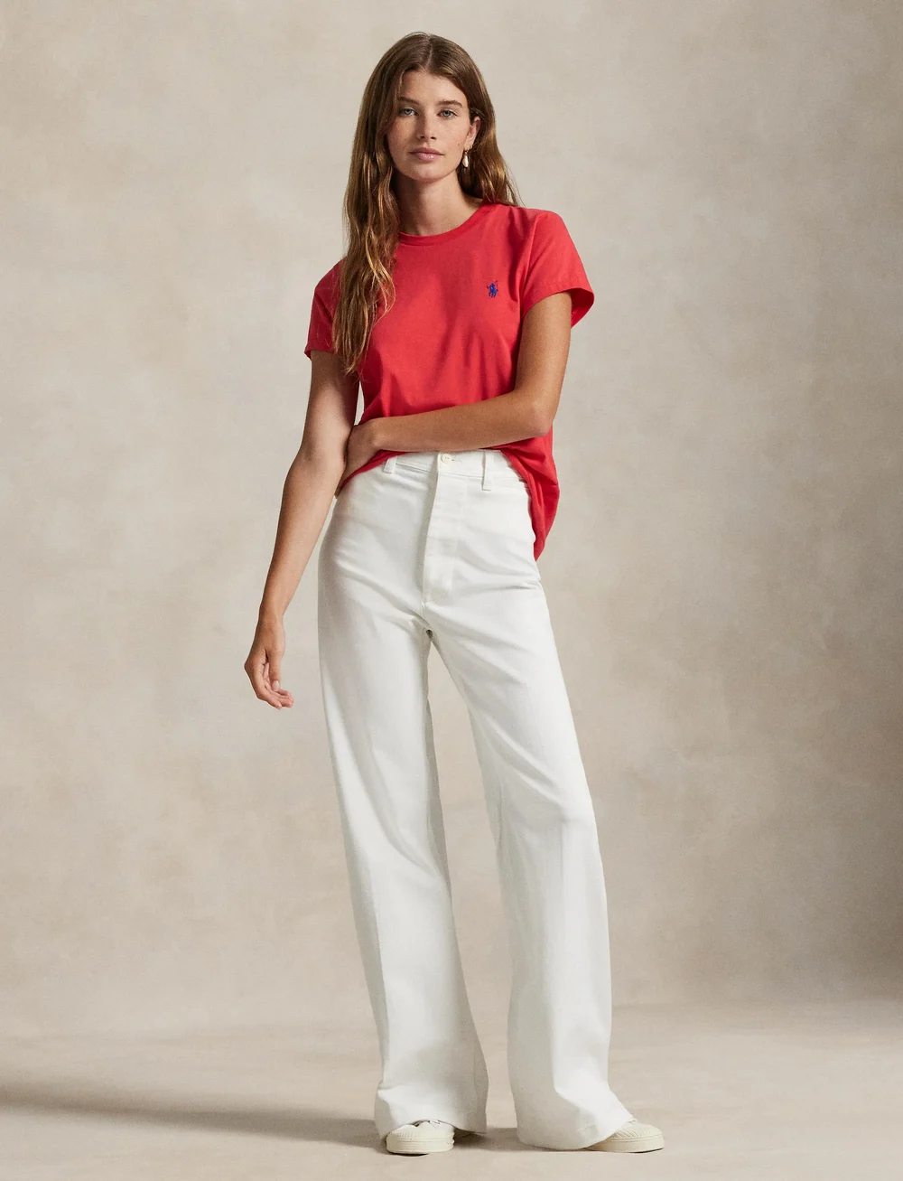 Polo Ralph Lauren - Cotton Jersey Crewneck Tee - t-shirts & tops - deep orangey red - 0