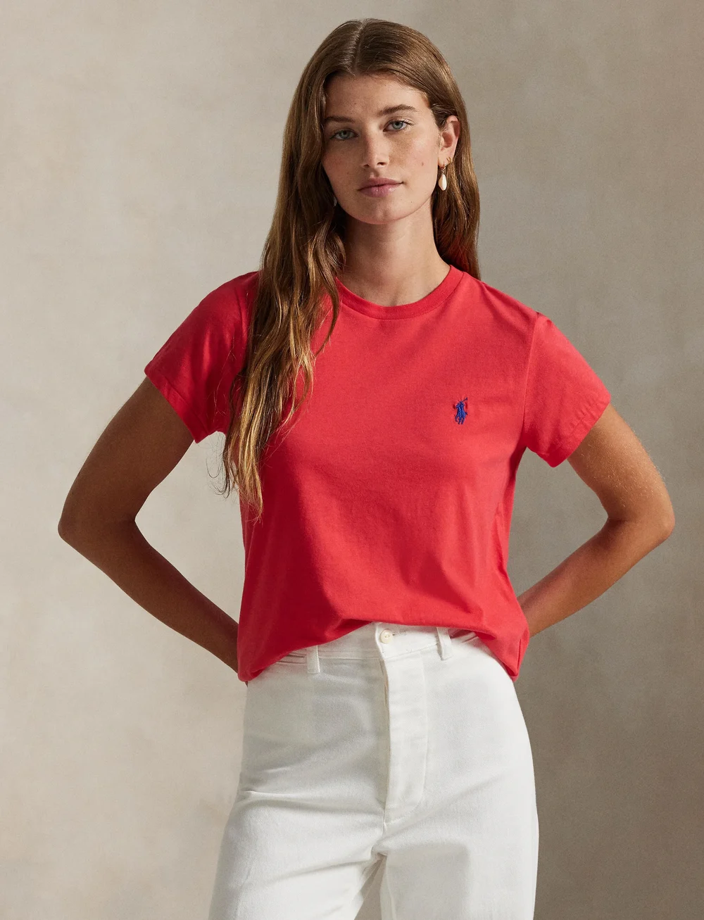 Polo Ralph Lauren - Cotton Jersey Crewneck Tee - t-shirts & tops - deep orangey red - 3