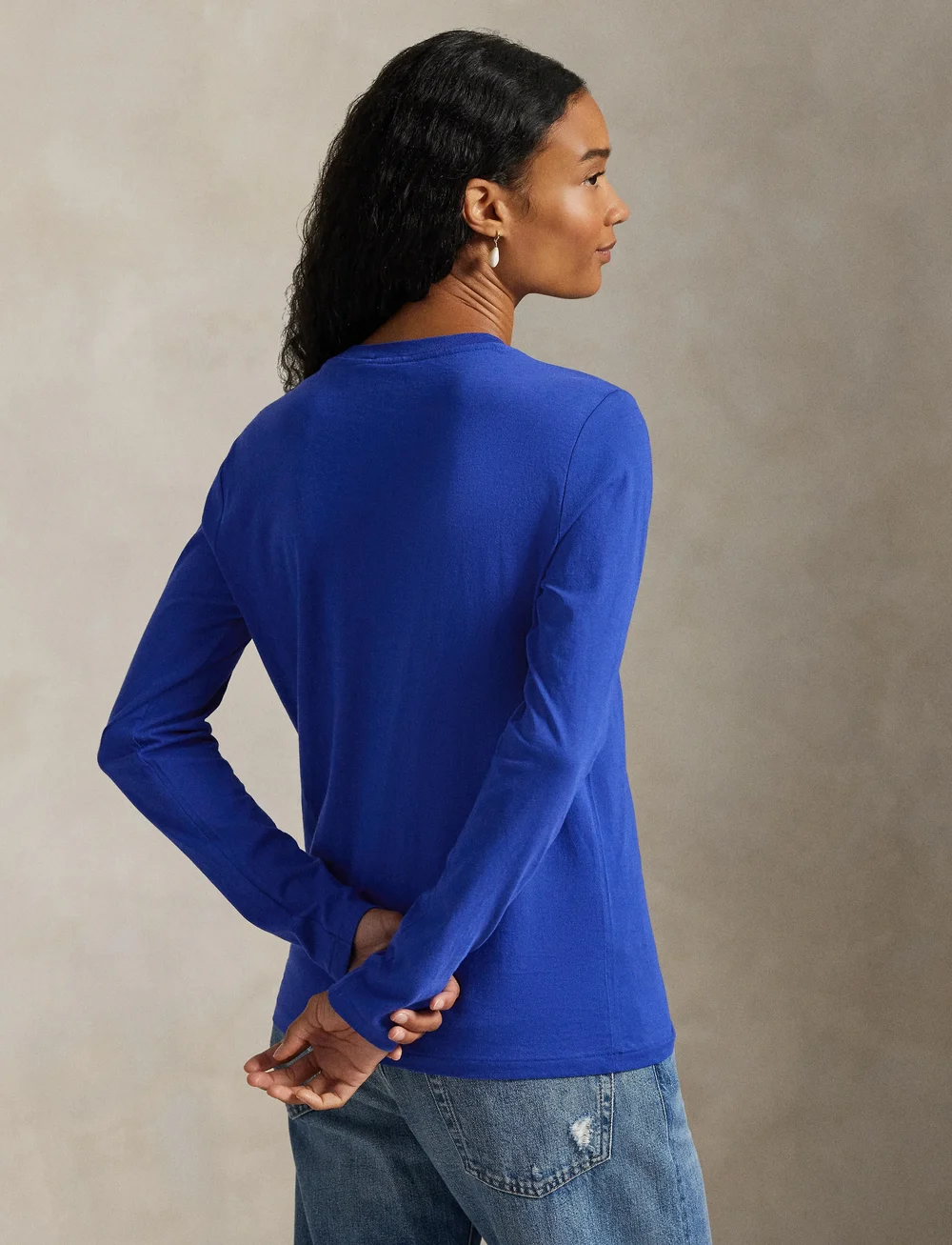 Polo Ralph Lauren - Long-Sleeve Jersey Crewneck Tee - langärmlige tops - bright royal - 2