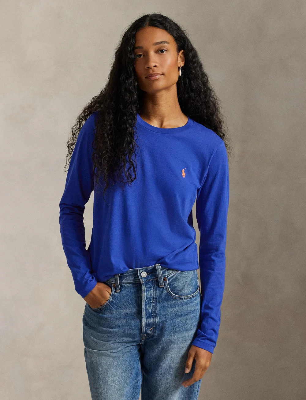 Polo Ralph Lauren - Long-Sleeve Jersey Crewneck Tee - langärmlige tops - bright royal - 3