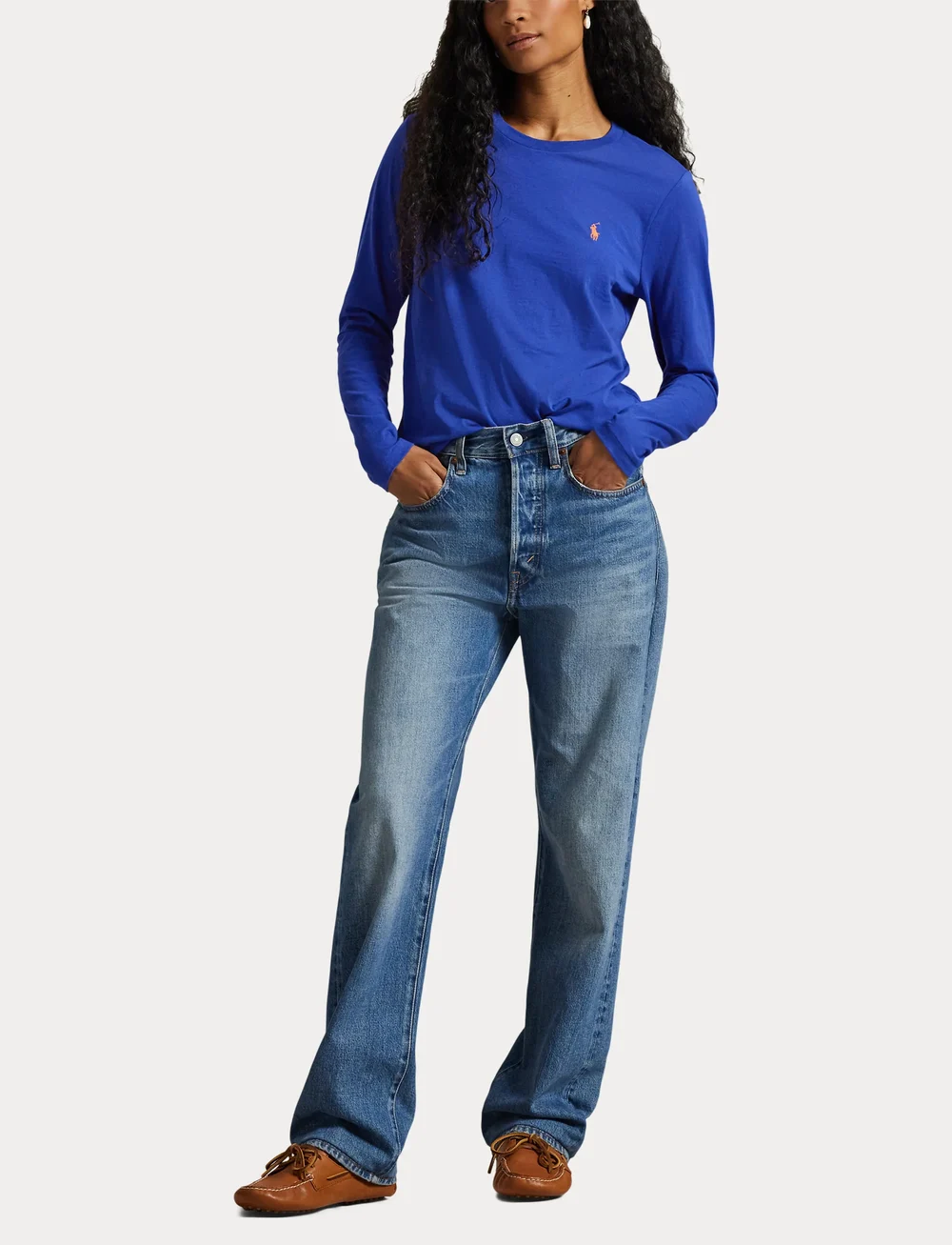 Polo Ralph Lauren - Long-Sleeve Jersey Crewneck Tee - langärmlige tops - bright royal - 4