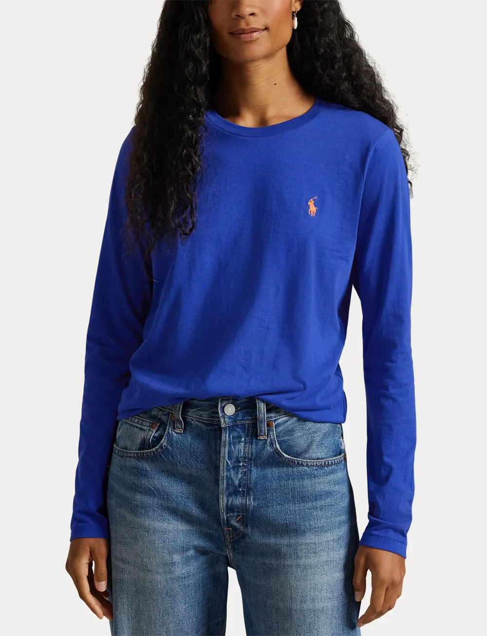 Polo Ralph Lauren - Long-Sleeve Jersey Crewneck Tee - langärmlige tops - bright royal - 5