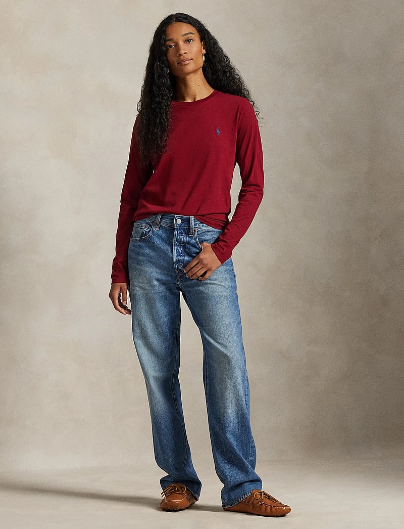 Polo Ralph Lauren - Long-Sleeve Jersey Crewneck Tee - långärmade toppar - holiday red - 0