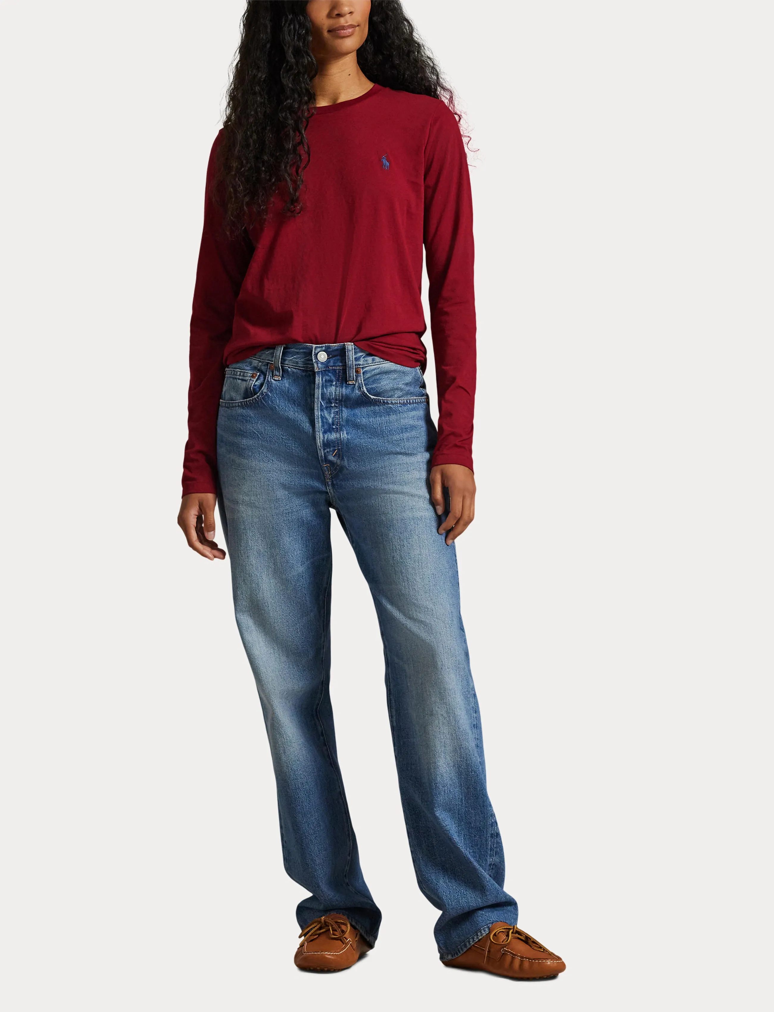 Polo Ralph Lauren - Long-Sleeve Jersey Crewneck Tee - holiday red - 4