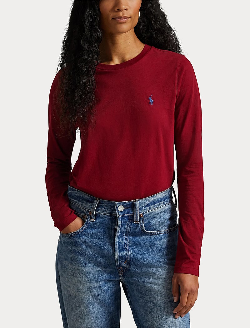 Polo Ralph Lauren - Long-Sleeve Jersey Crewneck Tee - långärmade toppar - holiday red - 5