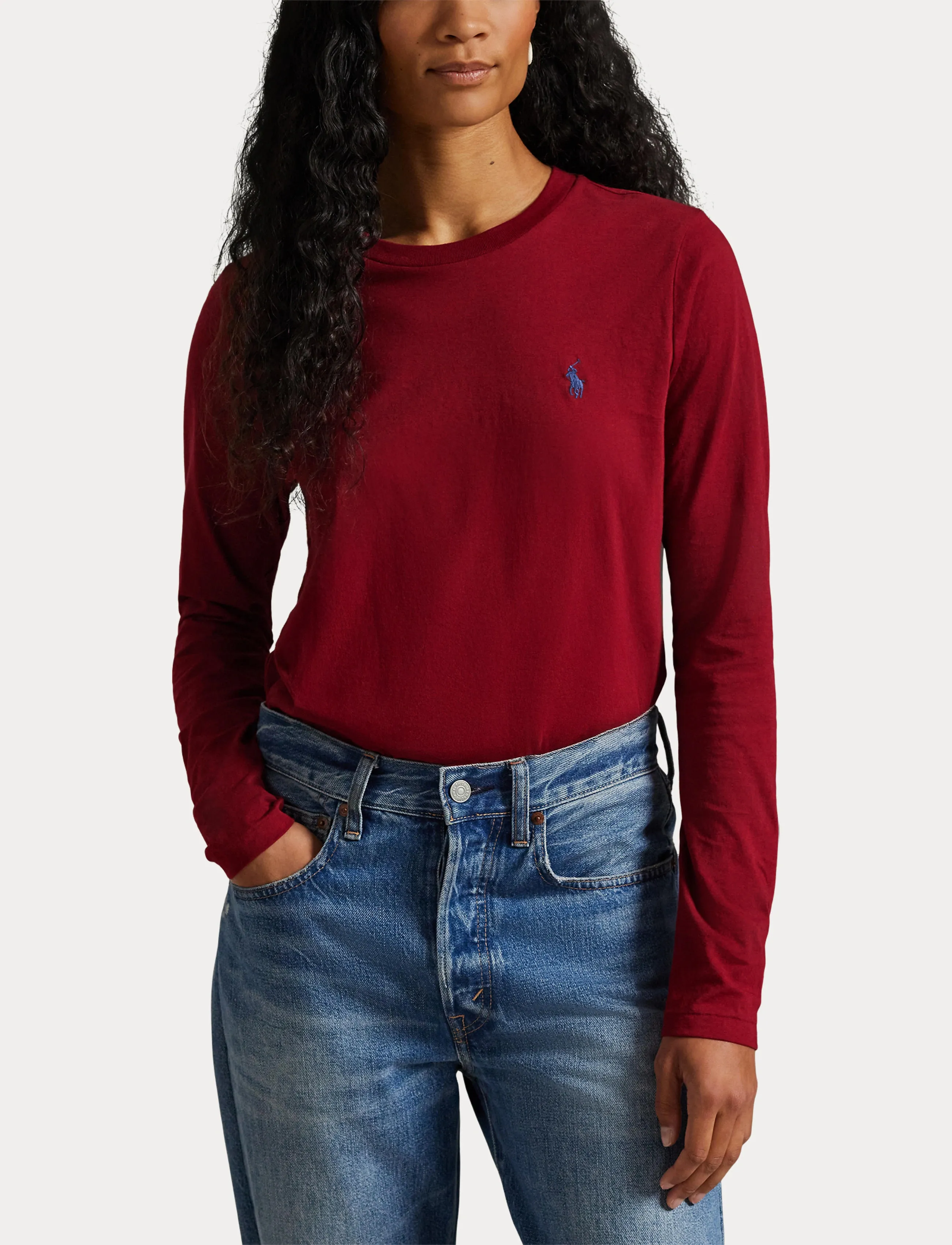 Polo Ralph Lauren - Long-Sleeve Jersey Crewneck Tee - holiday red - 5