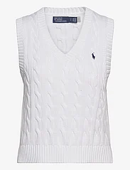 Polo Ralph Lauren - Cable-Knit Cotton V-Neck Sweater Vest - down- & padded jackets - white - 0
