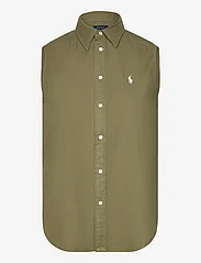 Polo Ralph Lauren - Cotton Oxford Sleeveless Shirt - kortermede skjorter - tree green - 0