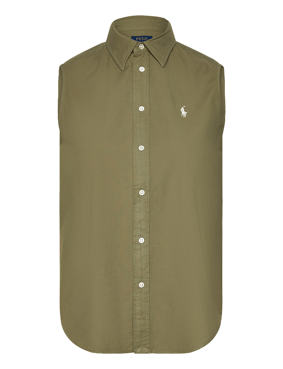 Polo Ralph Lauren - Cotton Oxford Sleeveless Shirt - tree green - 0