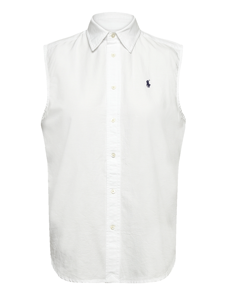 Polo Ralph Lauren - Cotton Oxford Sleeveless Shirt - white - 0