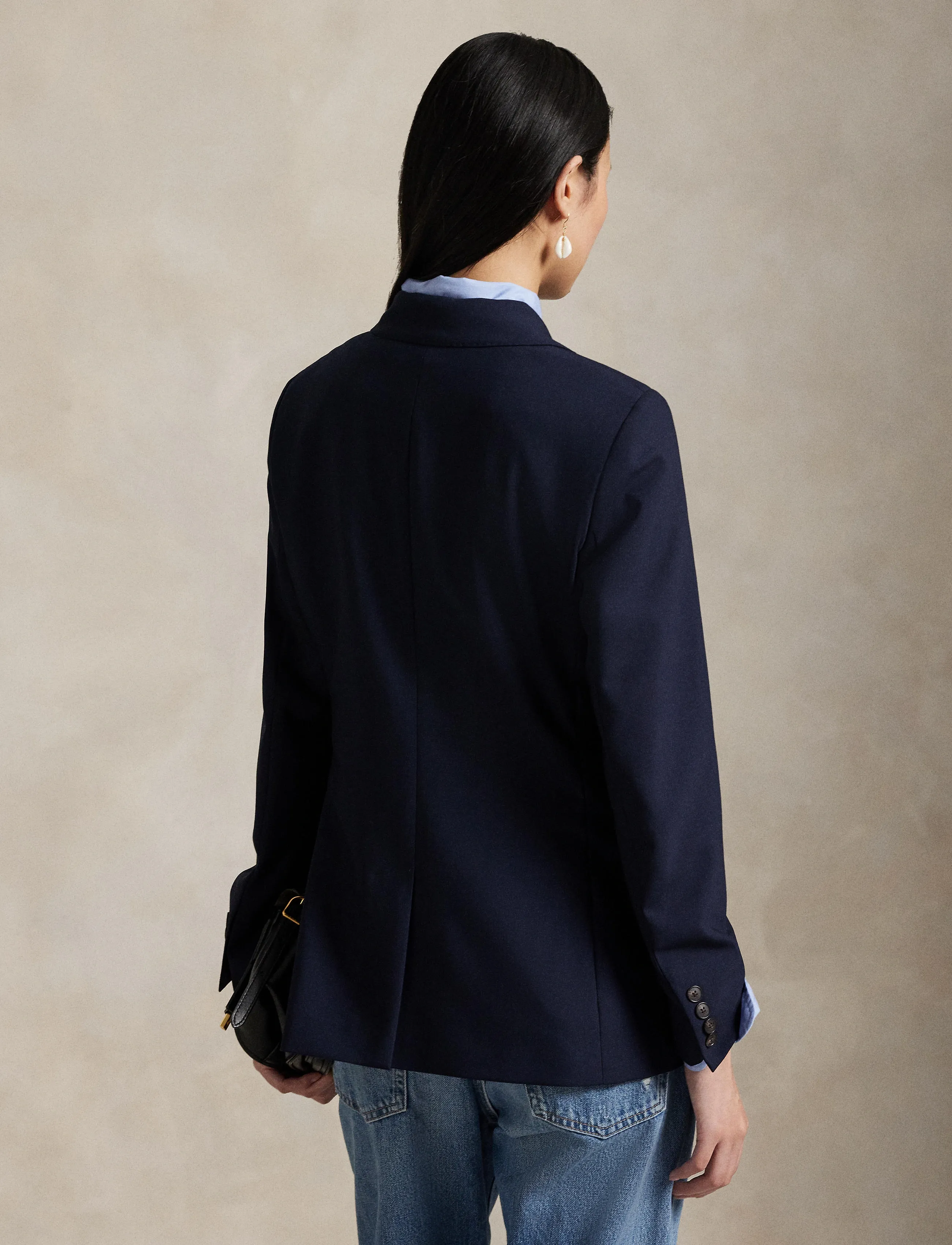 Polo Ralph Lauren Stretch Wool Blazer, 34, Navy, Blazere > Enkeltradede Blazere, Dame