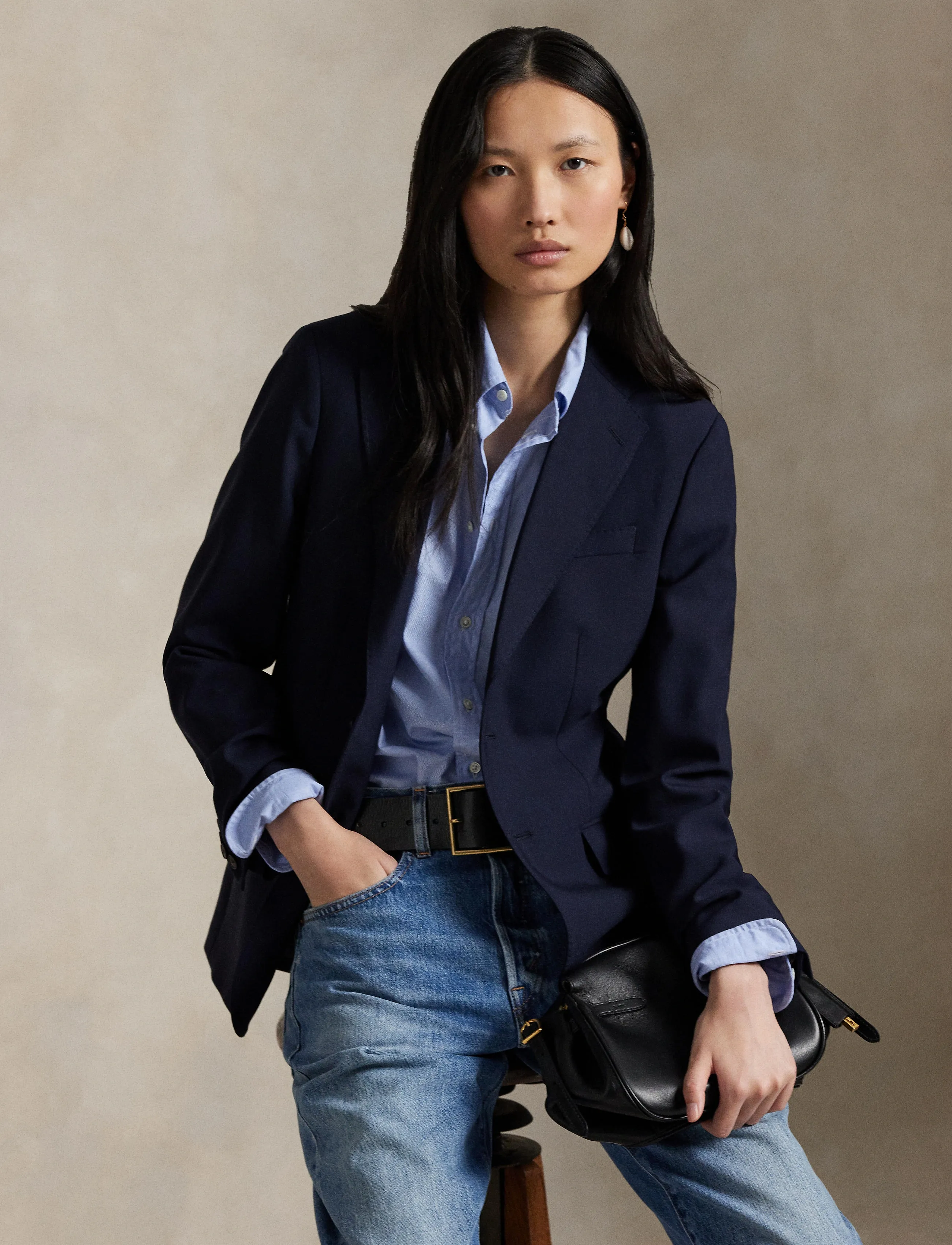 Polo Ralph Lauren - Stretch Wool Blazer - enkeltradede blazere - rl navy - 4