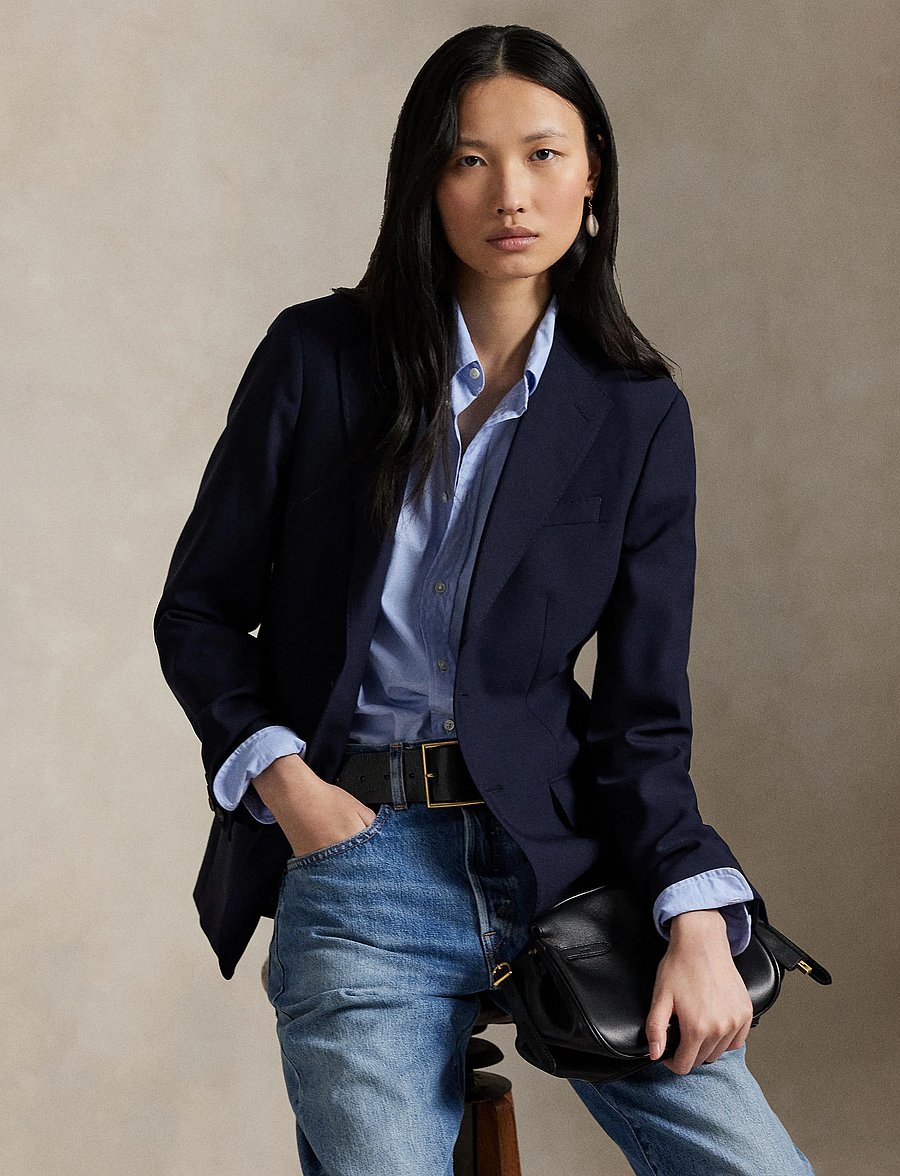 Polo Ralph Lauren - Stretch Wool Blazer - enkeltradede blazere - rl navy - 4