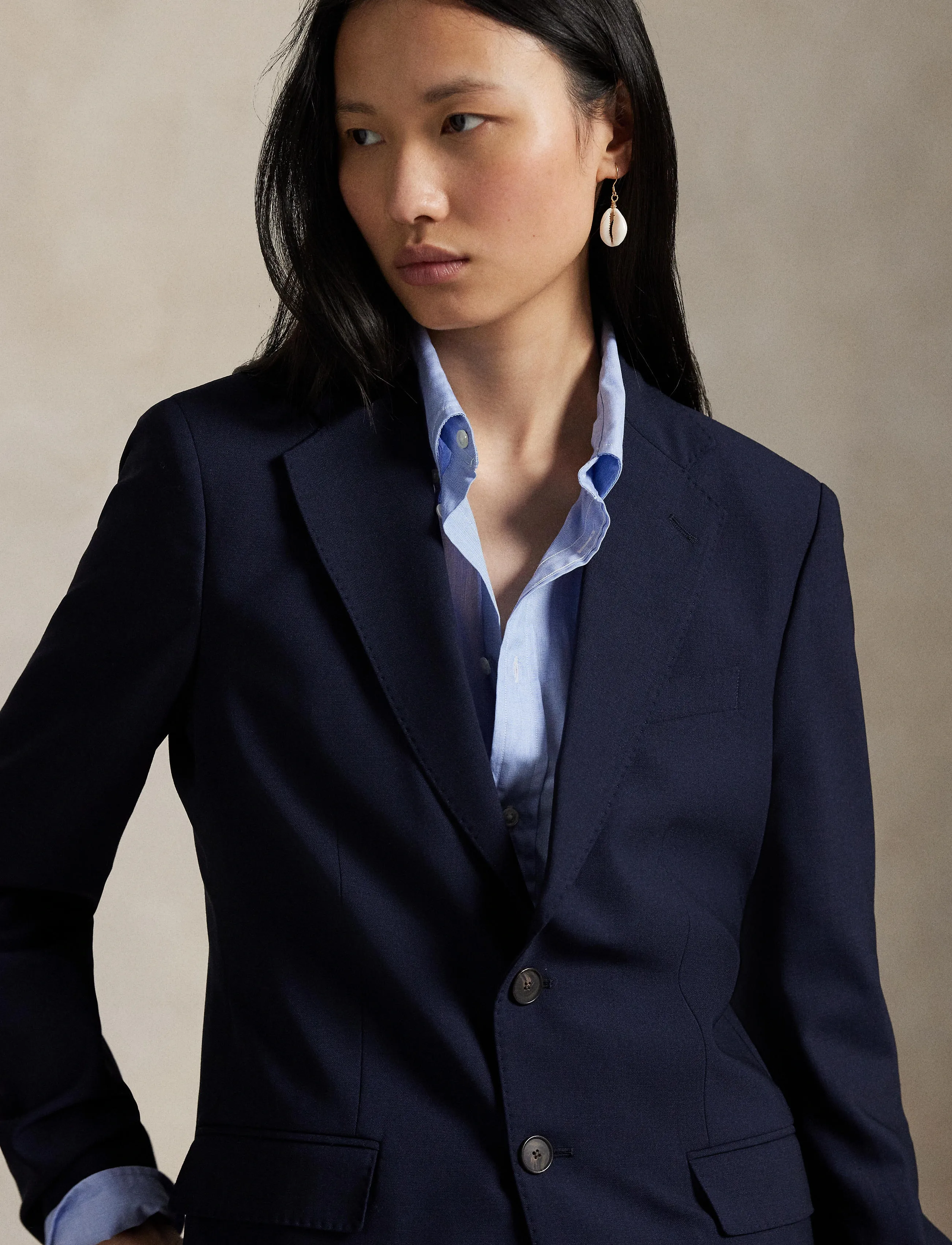 Polo Ralph Lauren - Stretch Wool Blazer - enkeltradede blazere - rl navy - 5