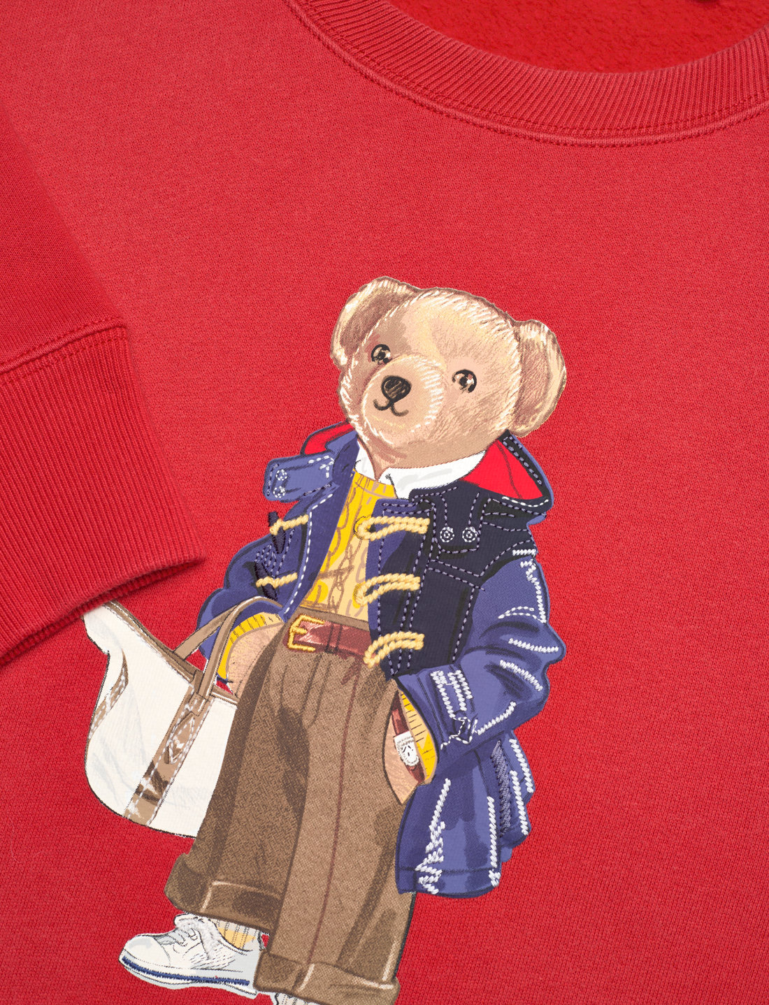 Red polo 2025 sweater with bear