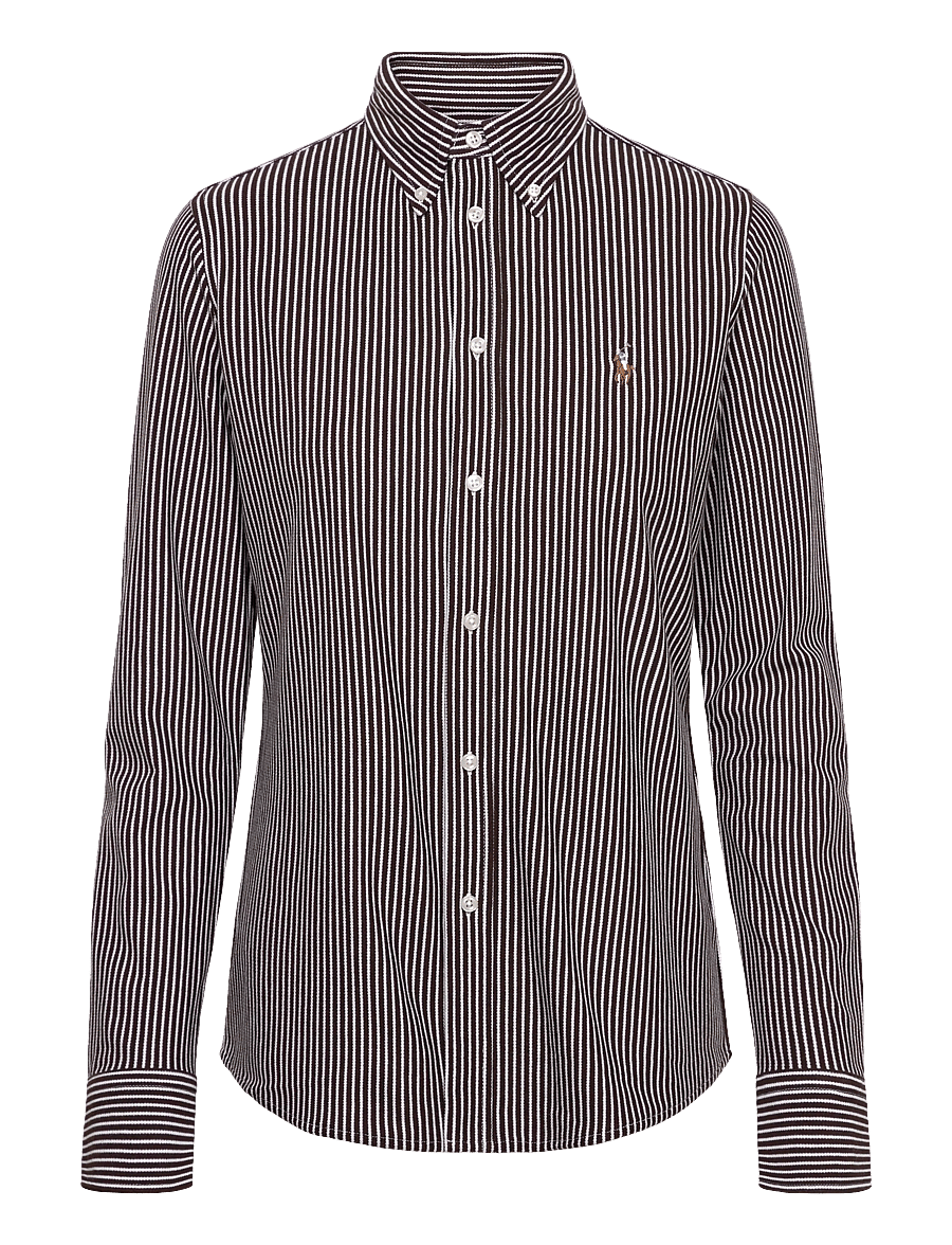Polo Ralph Lauren - 55/2 OXFORD MESH-LSL-BFS - langärmlige hemden - circuit brown/whi - 0