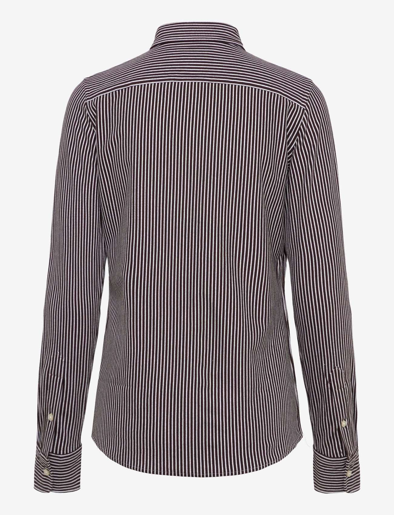 Polo Ralph Lauren - Striped Knit Oxford Cotton Shirt - jeanshemden - circuit brown/whi - 1