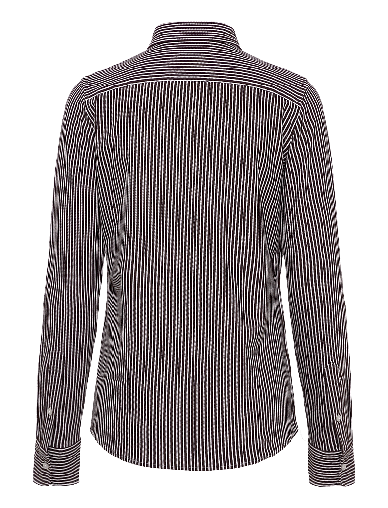 Polo Ralph Lauren - Striped Knit Oxford Cotton Shirt - jeanshemden - circuit brown/whi - 1