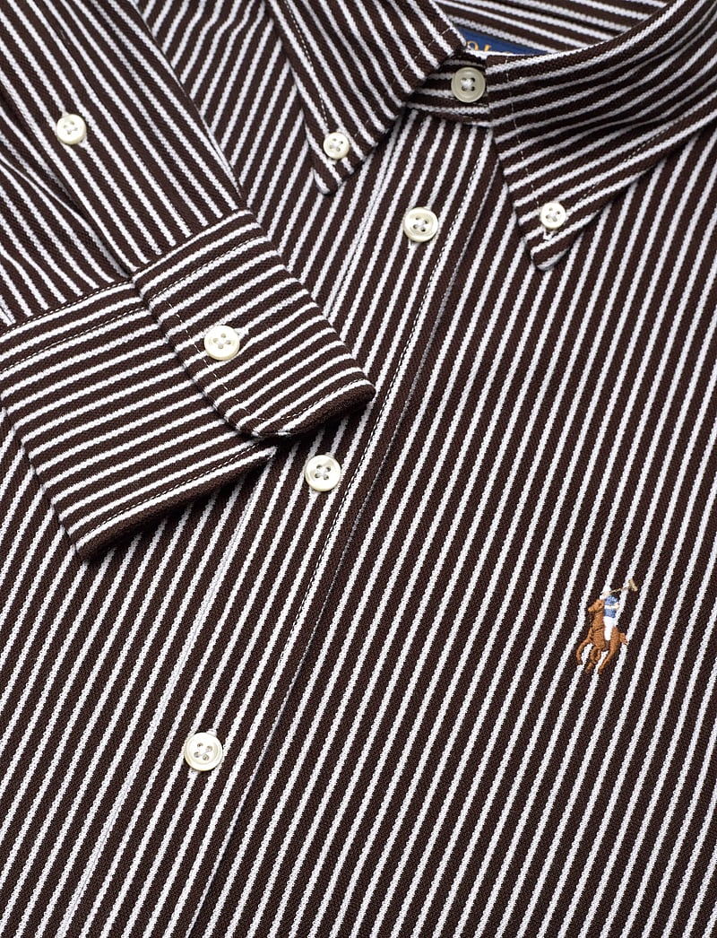 Polo Ralph Lauren - Striped Knit Oxford Cotton Shirt - jeanshemden - circuit brown/whi - 2